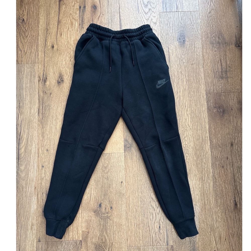 Nike Kids Tech Fleece Joggers Black Tapered Sweatpants Size Small S P CH